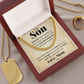TO MY SON STAND TALL CUBAN LINK CHAIN