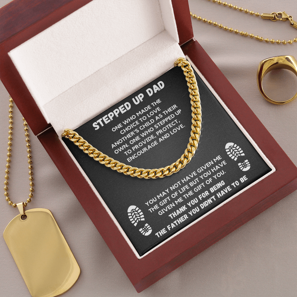 TO MY STEP DAD CUBAN LINK CHAIN