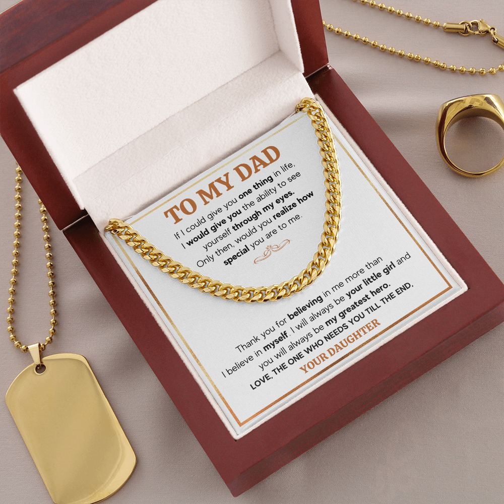TO MY DAD TILL THE END CUBAN LINK CHAIN