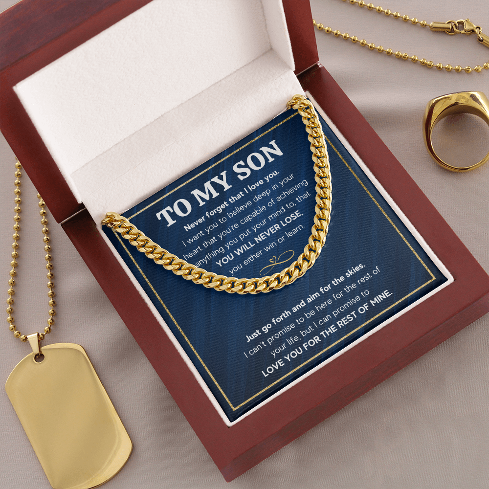 TO MY SON SKIES CUBAN LINK CHAIN