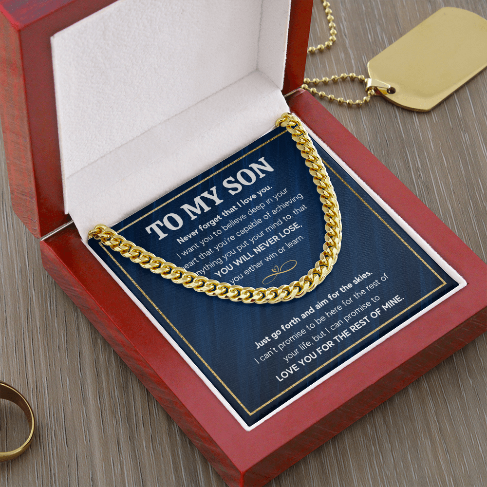 TO MY SON SKIES CUBAN LINK CHAIN