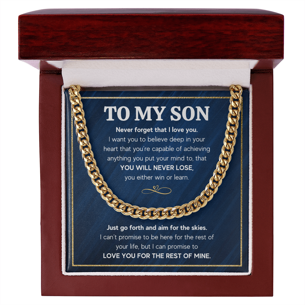 TO MY SON SKIES CUBAN LINK CHAIN