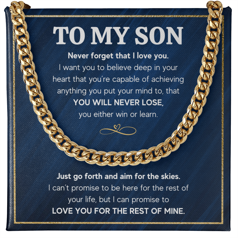 TO MY SON SKIES CUBAN LINK CHAIN