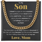 TO MY SON REASONS CUBAN LINK CHAIN