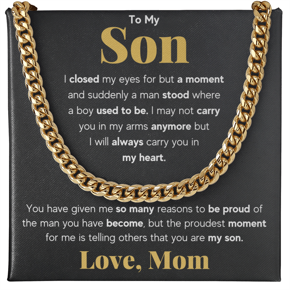 TO MY SON REASONS CUBAN LINK CHAIN