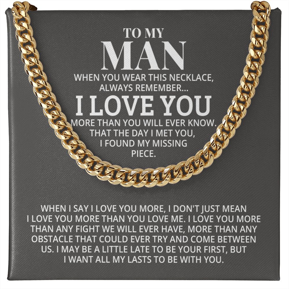 TO MY MAN ALL MY LASTS CUBAN LINK CHAIN