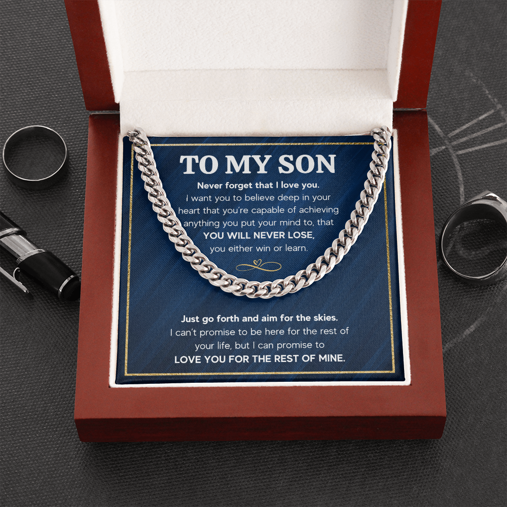TO MY SON SKIES CUBAN LINK CHAIN