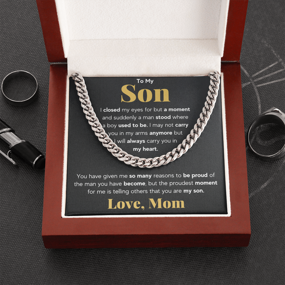 TO MY SON REASONS CUBAN LINK CHAIN