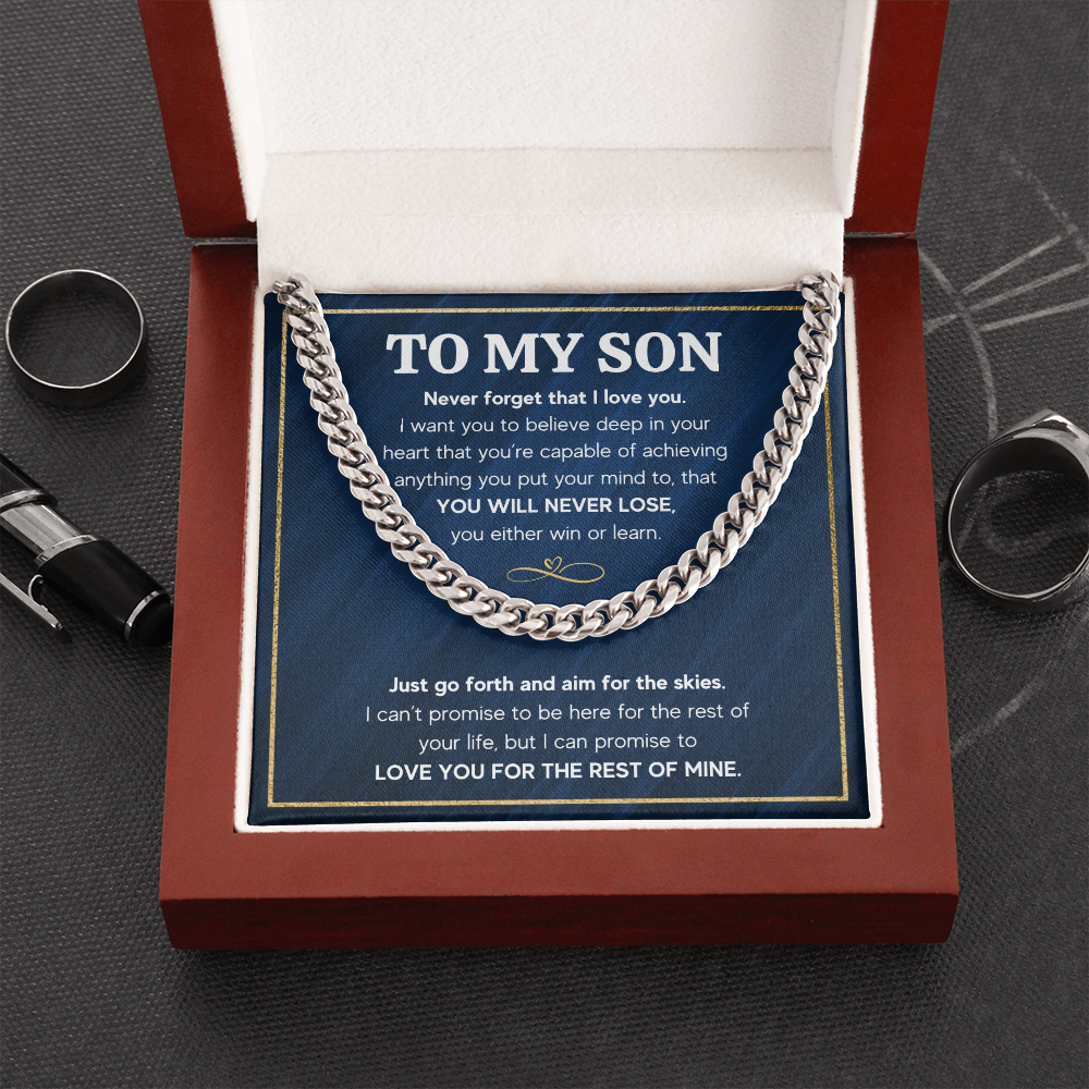 TO MY SON SKIES CUBAN LINK CHAIN GIFT SET