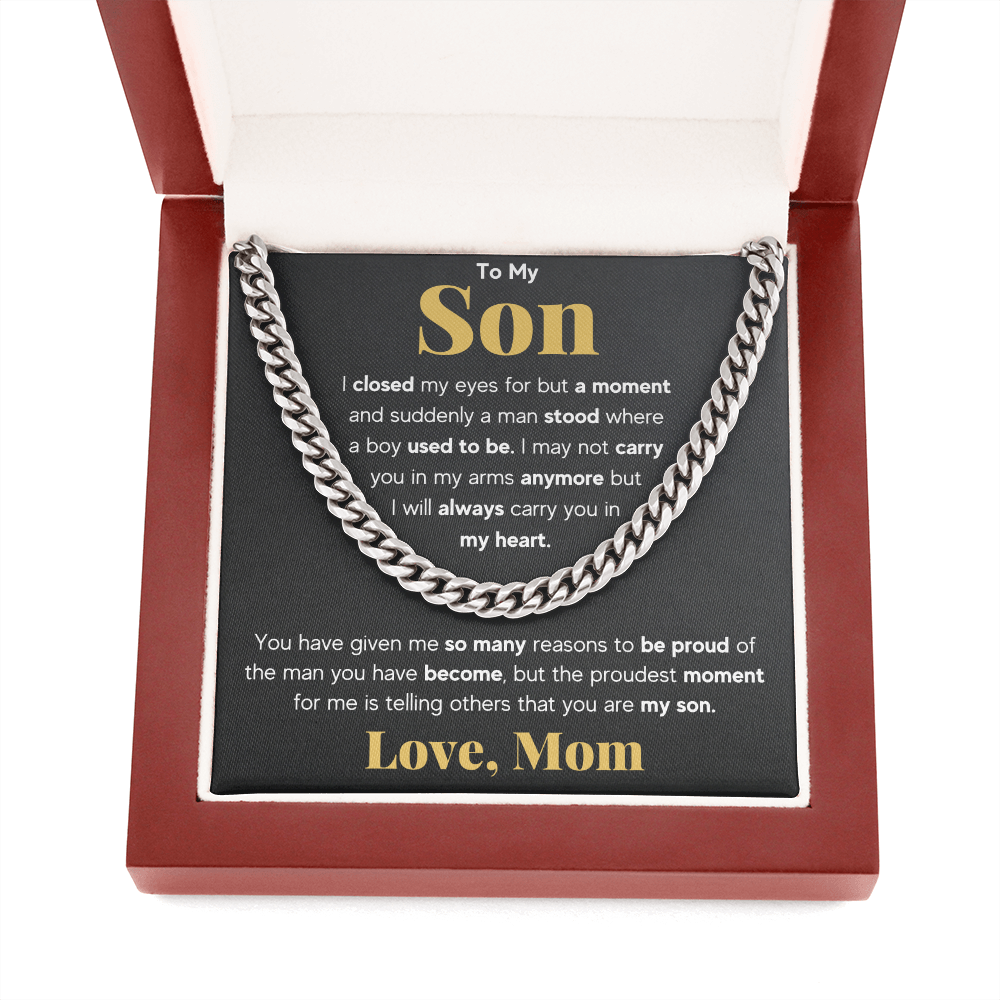 TO MY SON REASONS CUBAN LINK CHAIN