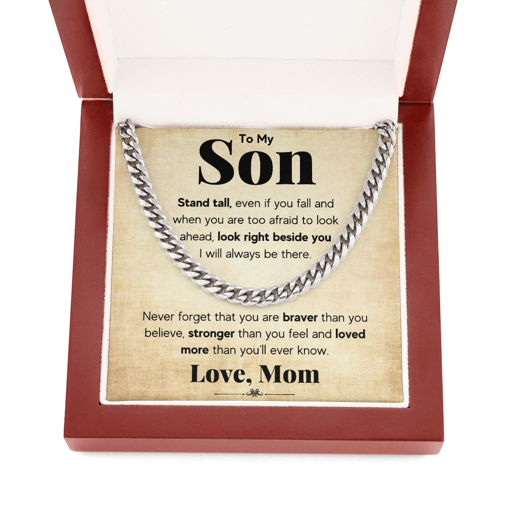 TO MY SON STAND TALL CUBAN LINK CHAIN WY