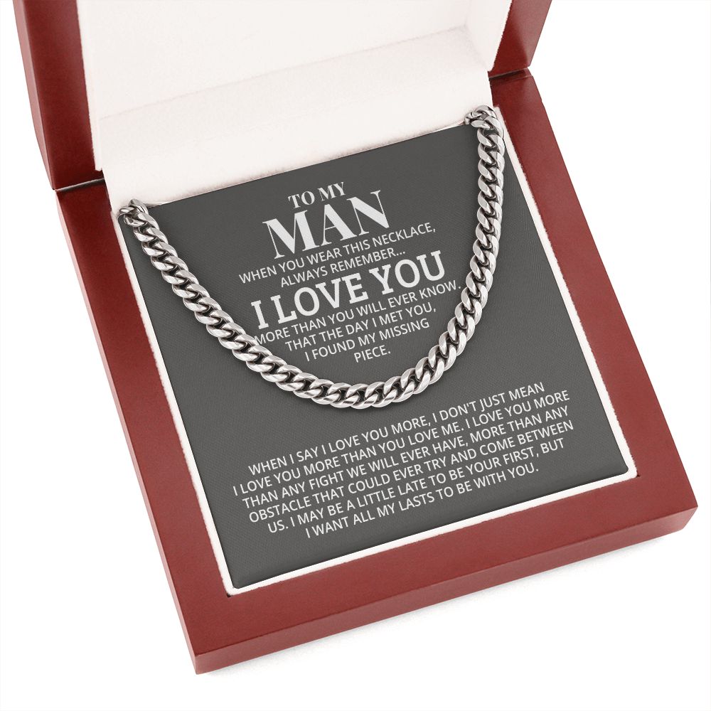 TO MY MAN ALL MY LASTS CUBAN LINK CHAIN