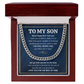 TO MY SON SKIES CUBAN LINK CHAIN