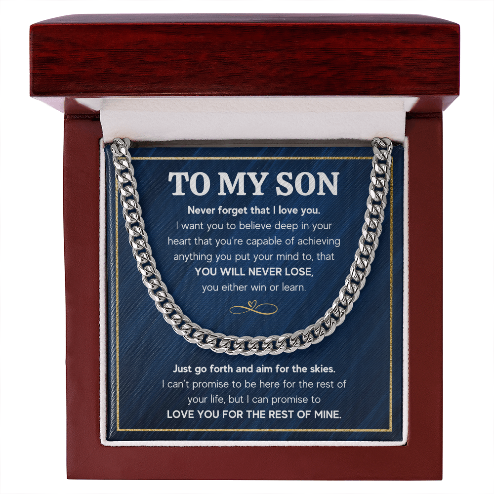 TO MY SON SKIES CUBAN LINK CHAIN