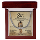 TO MY SON OLD LION CUBAN LINK CHAIN