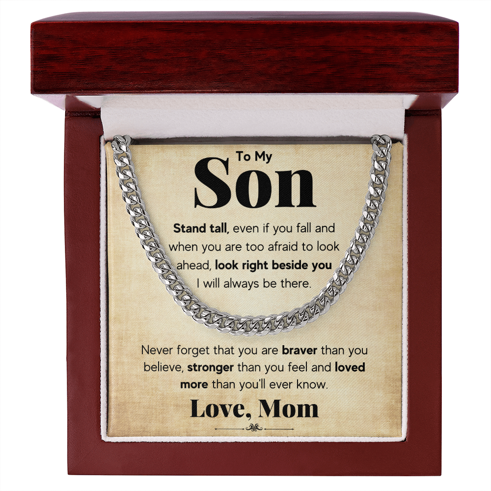 TO MY SON STAND TALL CUBAN LINK CHAIN WY