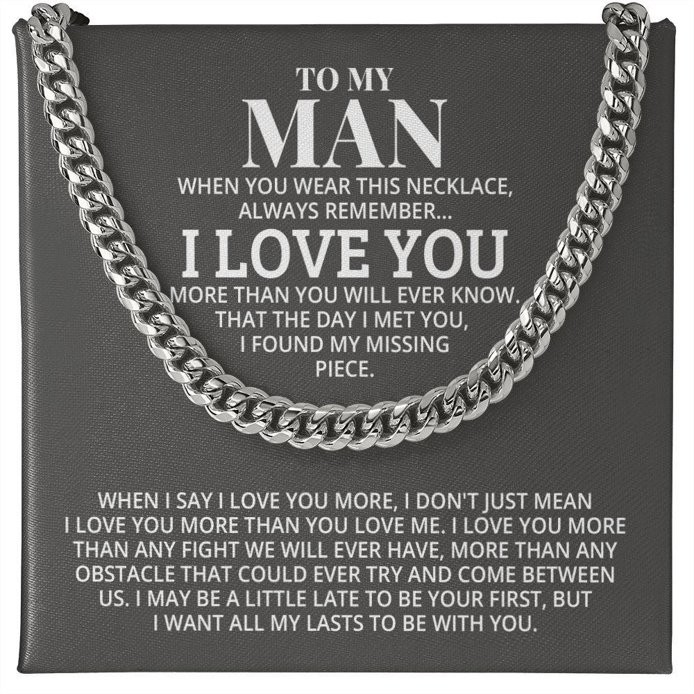 TO MY MAN ALL MY LASTS CUBAN LINK CHAIN