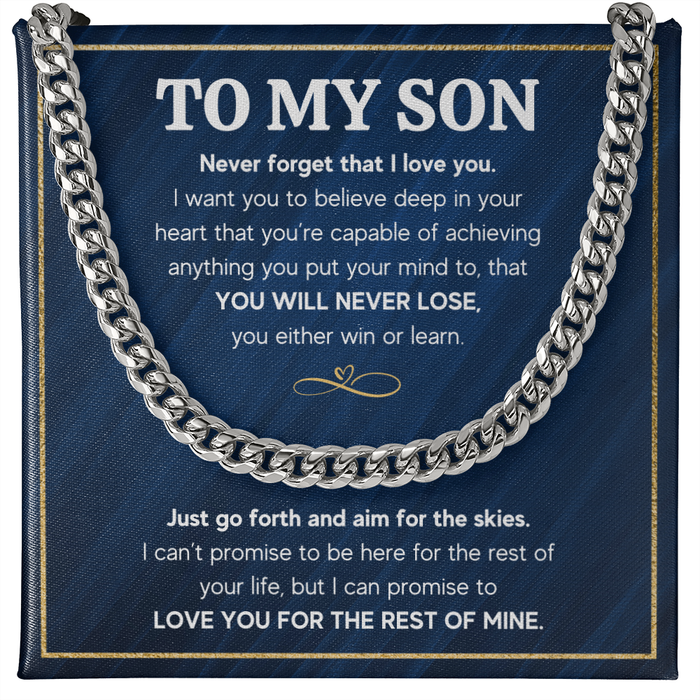 TO MY SON SKIES CUBAN LINK CHAIN