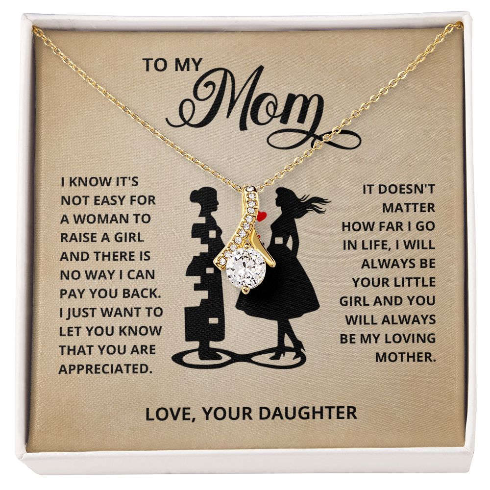 TO MY MOM LITTLE GIRL ALLURING BEAUTY NECKLACE GIFT SET