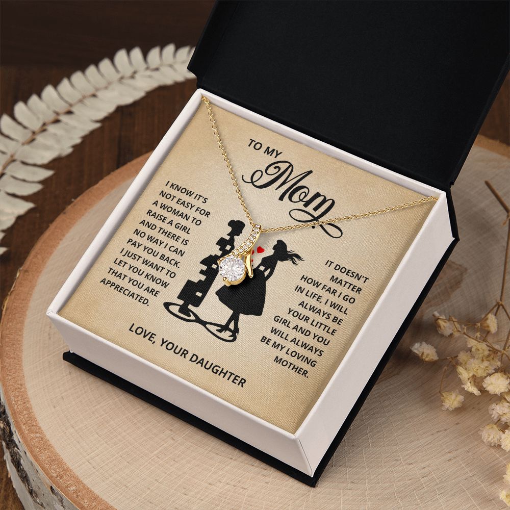 TO MY MOM LITTLE GIRL ALLURING BEAUTY NECKLACE GIFT SET