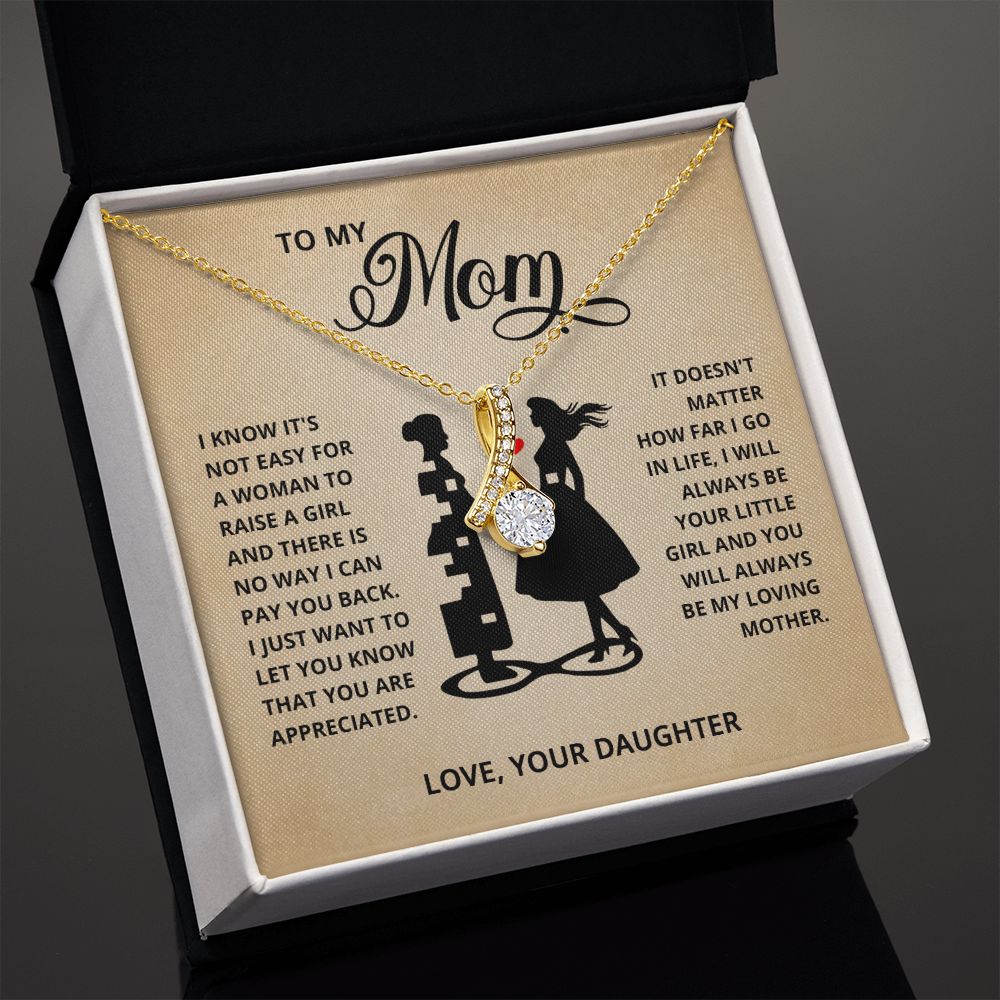 TO MY MOM LITTLE GIRL ALLURING BEAUTY NECKLACE GIFT SET