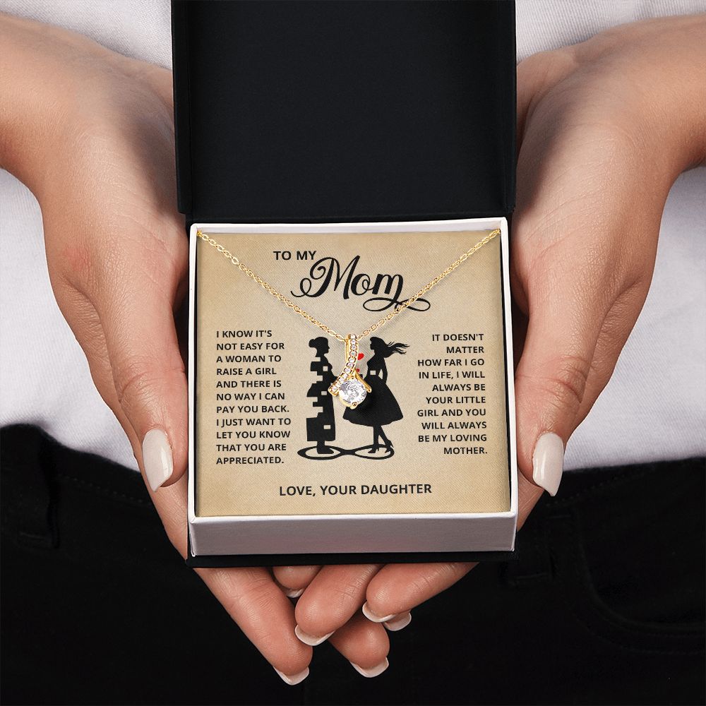 TO MY MOM LITTLE GIRL ALLURING BEAUTY NECKLACE GIFT SET