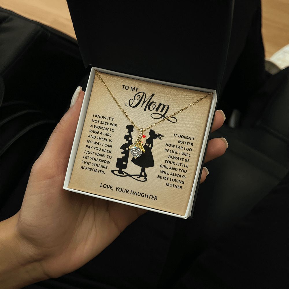 TO MY MOM LITTLE GIRL ALLURING BEAUTY NECKLACE GIFT SET