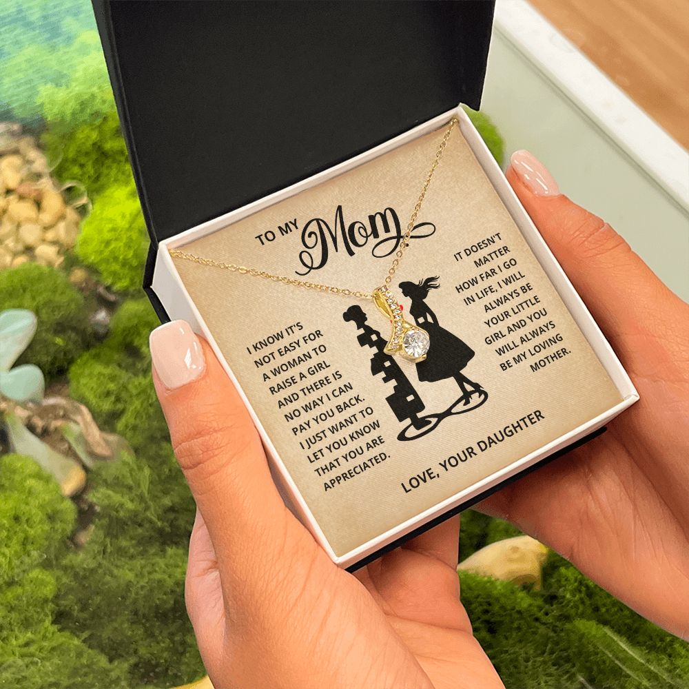 TO MY MOM LITTLE GIRL ALLURING BEAUTY NECKLACE GIFT SET