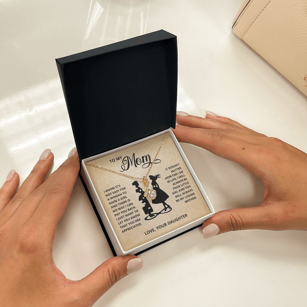 TO MY MOM LITTLE GIRL ALLURING BEAUTY NECKLACE GIFT SET