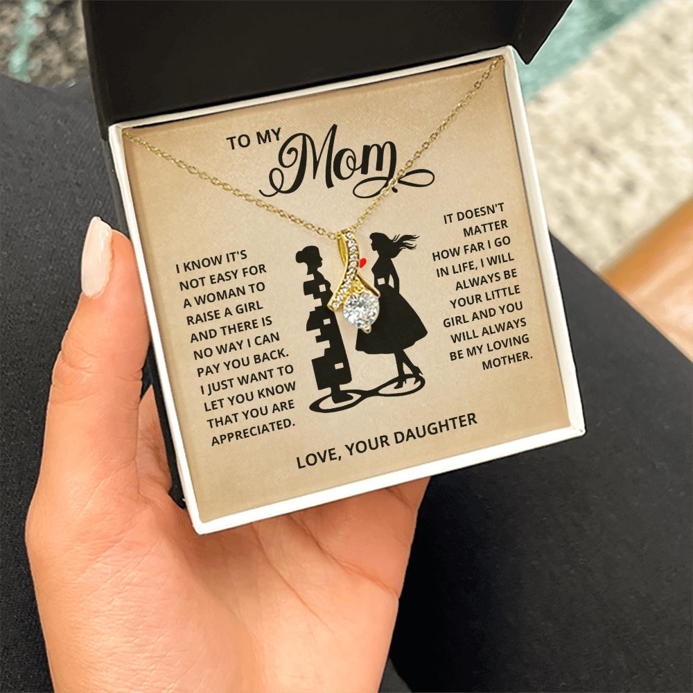 TO MY MOM LITTLE GIRL ALLURING BEAUTY NECKLACE GIFT SET