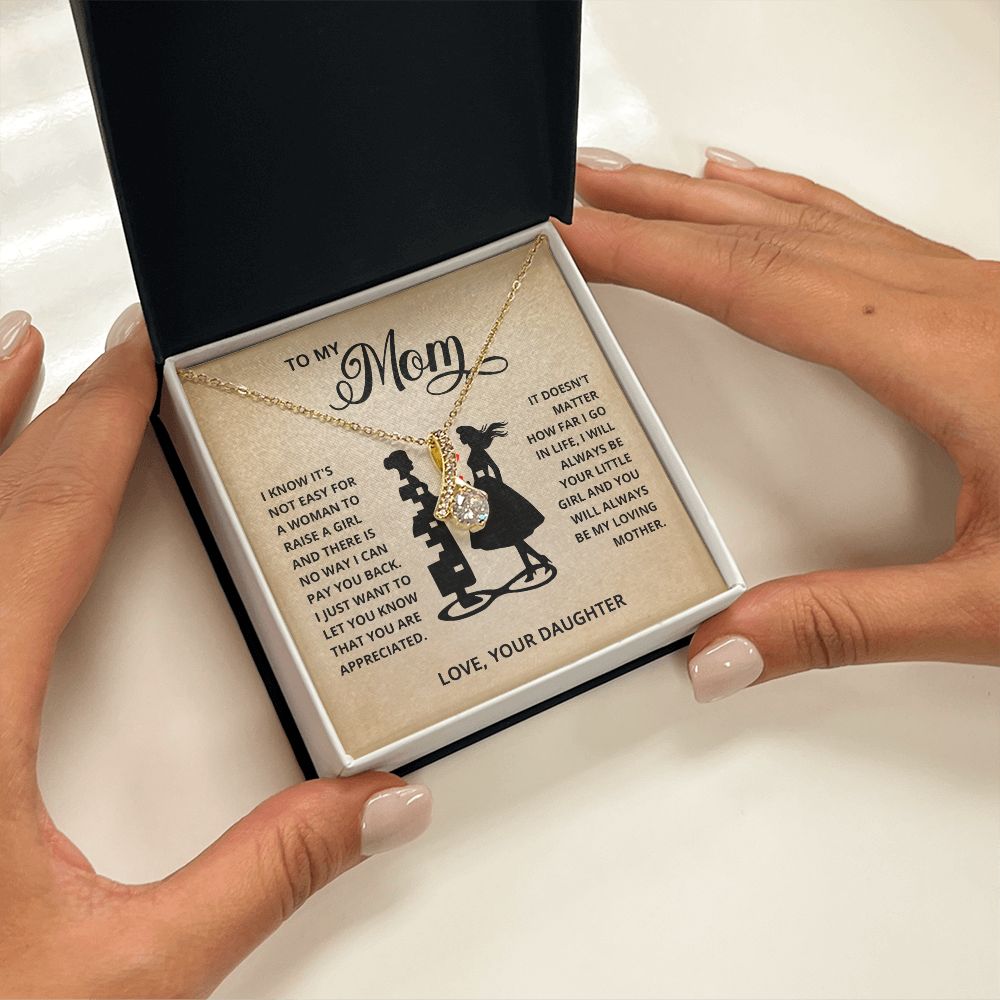 TO MY MOM LITTLE GIRL ALLURING BEAUTY NECKLACE GIFT SET