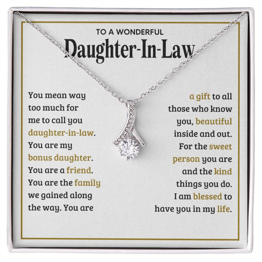 TO MY DAUGHTER IN LAW SWEET PERSON ALLURING BEAUTY NECKLACE GIFT SET