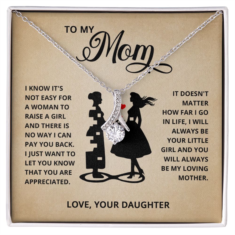 TO MY MOM LITTLE GIRL ALLURING BEAUTY NECKLACE GIFT SET