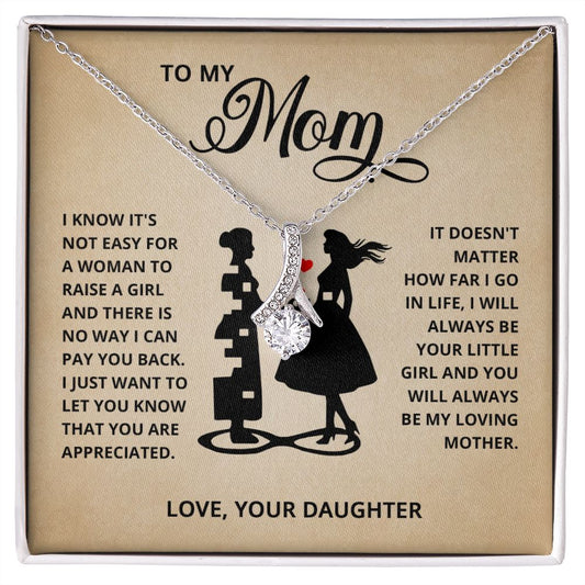 TO MY MOM LITTLE GIRL ALLURING BEAUTY NECKLACE GIFT SET