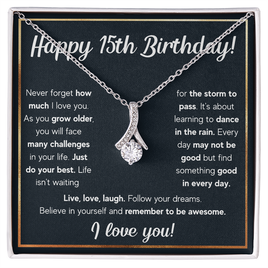 HAPPY 15TH BIRTHDAY RAIN ALLURING NECKLACE GIFT SET