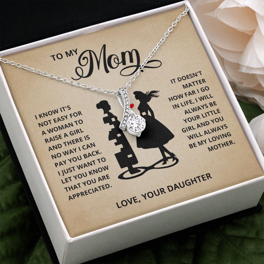 TO MY MOM LITTLE GIRL ALLURING BEAUTY NECKLACE GIFT SET