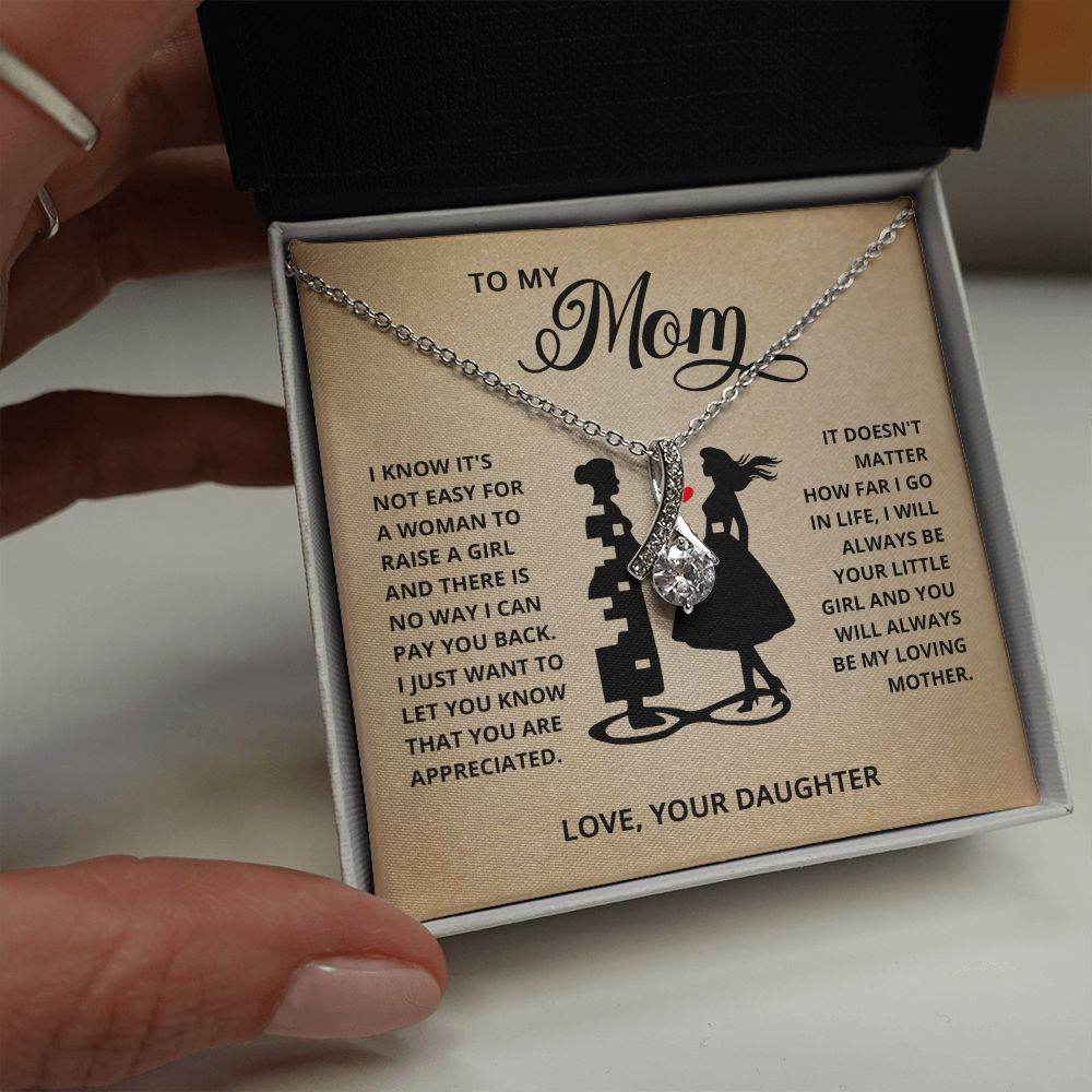 TO MY MOM LITTLE GIRL ALLURING BEAUTY NECKLACE GIFT SET