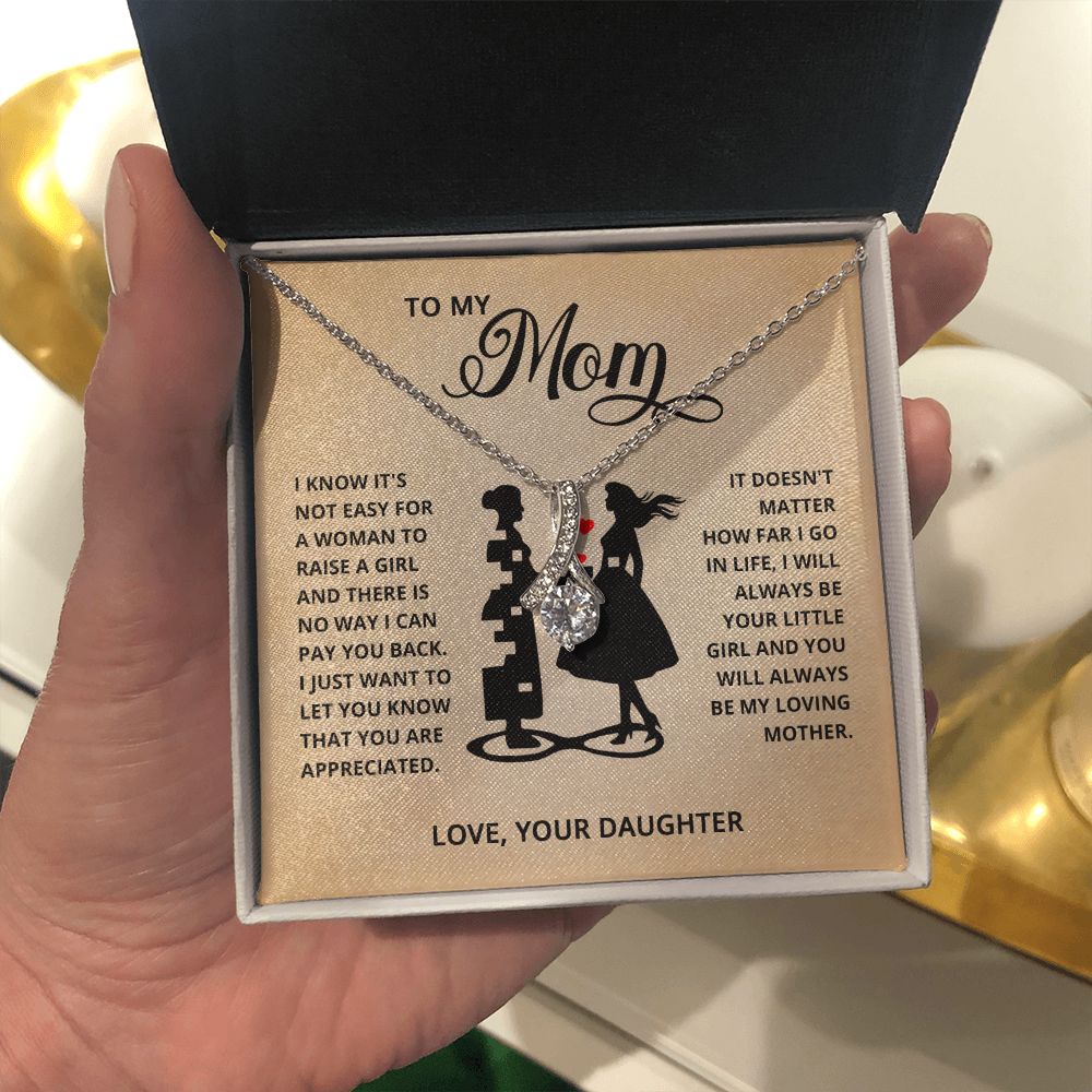 TO MY MOM LITTLE GIRL ALLURING BEAUTY NECKLACE GIFT SET