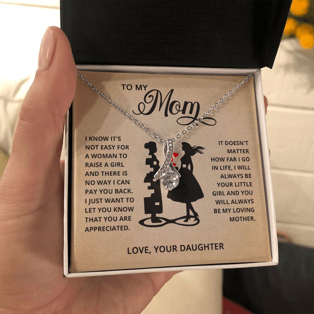 TO MY MOM LITTLE GIRL ALLURING BEAUTY NECKLACE GIFT SET