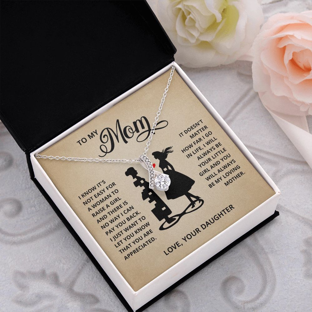 TO MY MOM LITTLE GIRL ALLURING BEAUTY NECKLACE GIFT SET