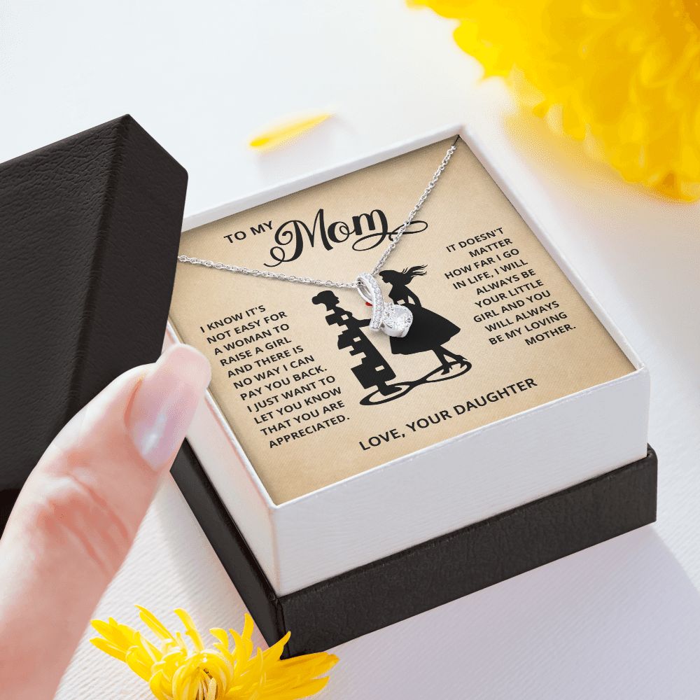 TO MY MOM LITTLE GIRL ALLURING BEAUTY NECKLACE GIFT SET