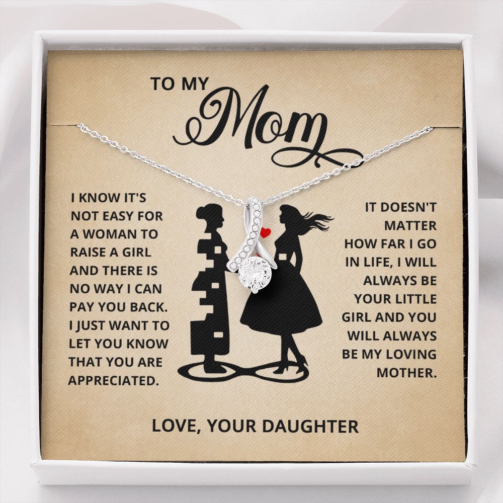 TO MY MOM LITTLE GIRL ALLURING BEAUTY NECKLACE GIFT SET