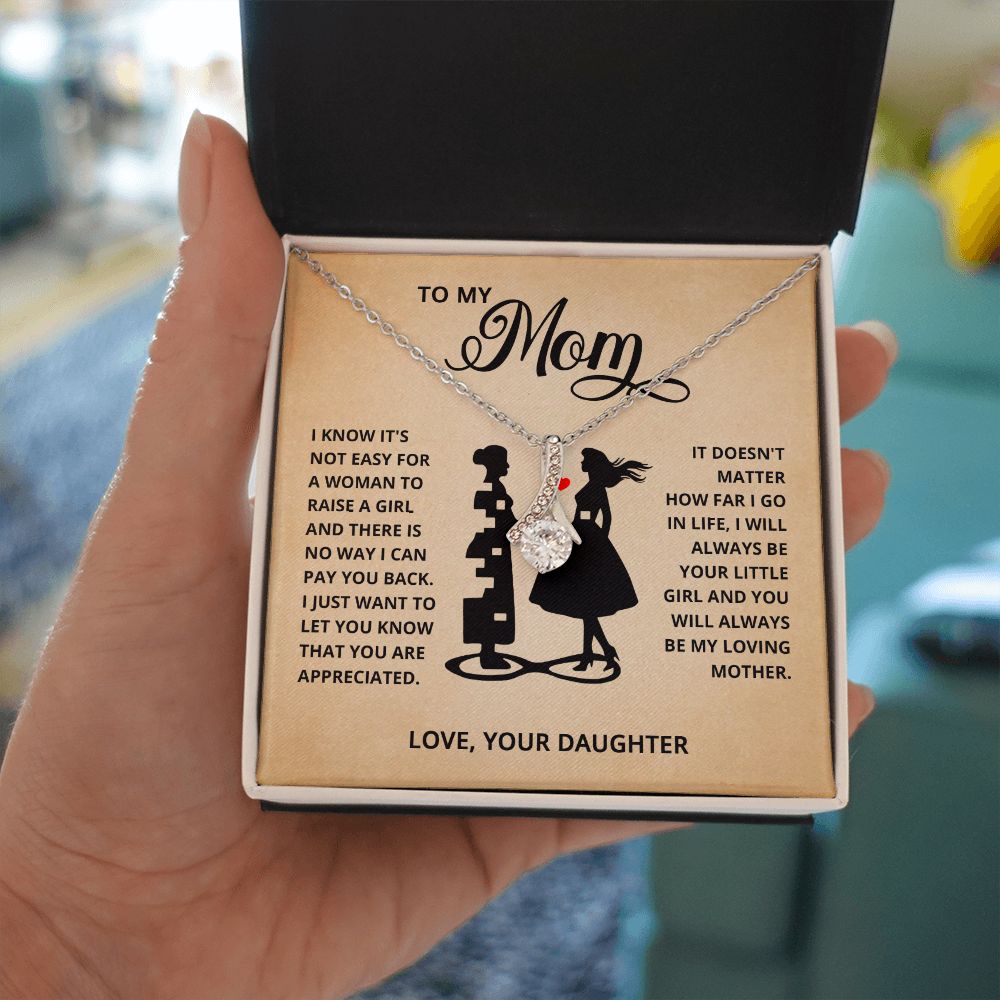 TO MY MOM LITTLE GIRL ALLURING BEAUTY NECKLACE GIFT SET