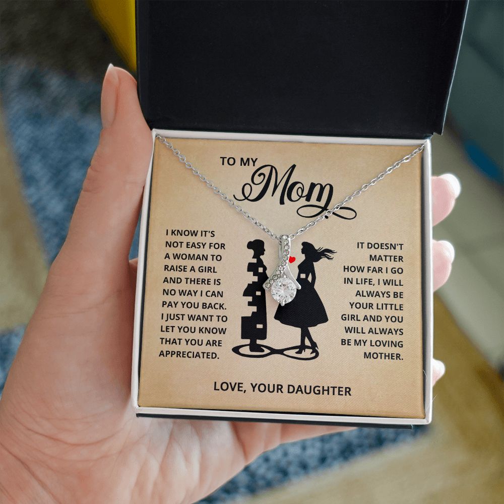 TO MY MOM LITTLE GIRL ALLURING BEAUTY NECKLACE GIFT SET