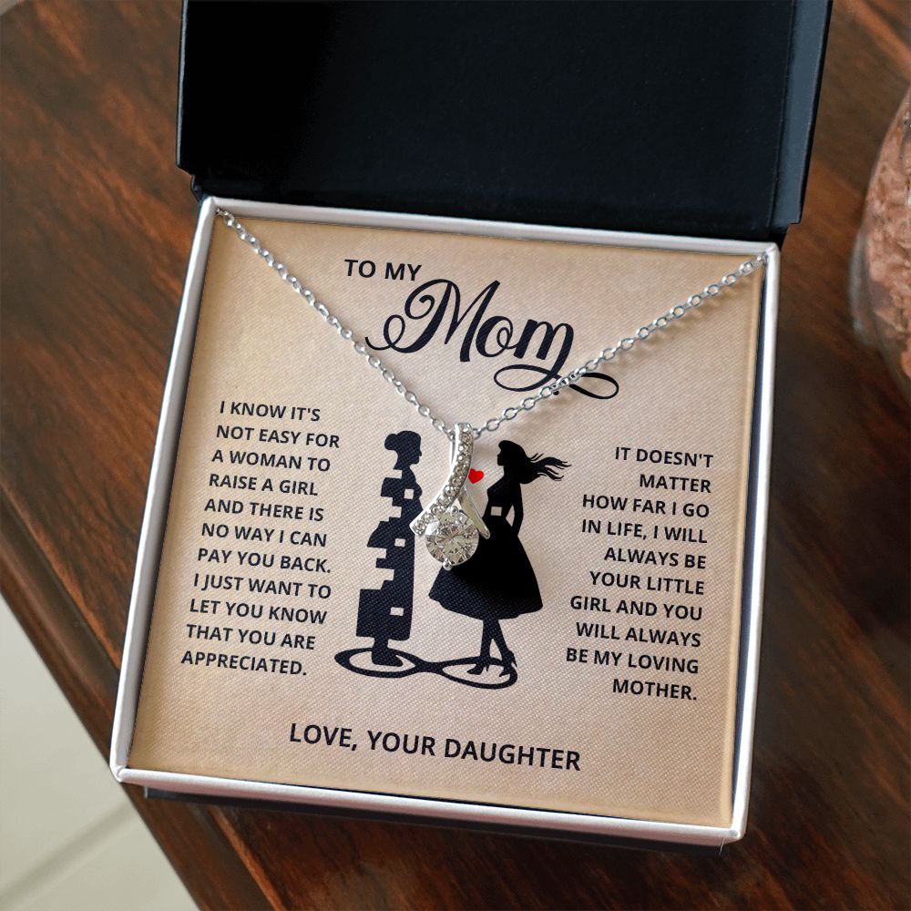 TO MY MOM LITTLE GIRL ALLURING BEAUTY NECKLACE GIFT SET
