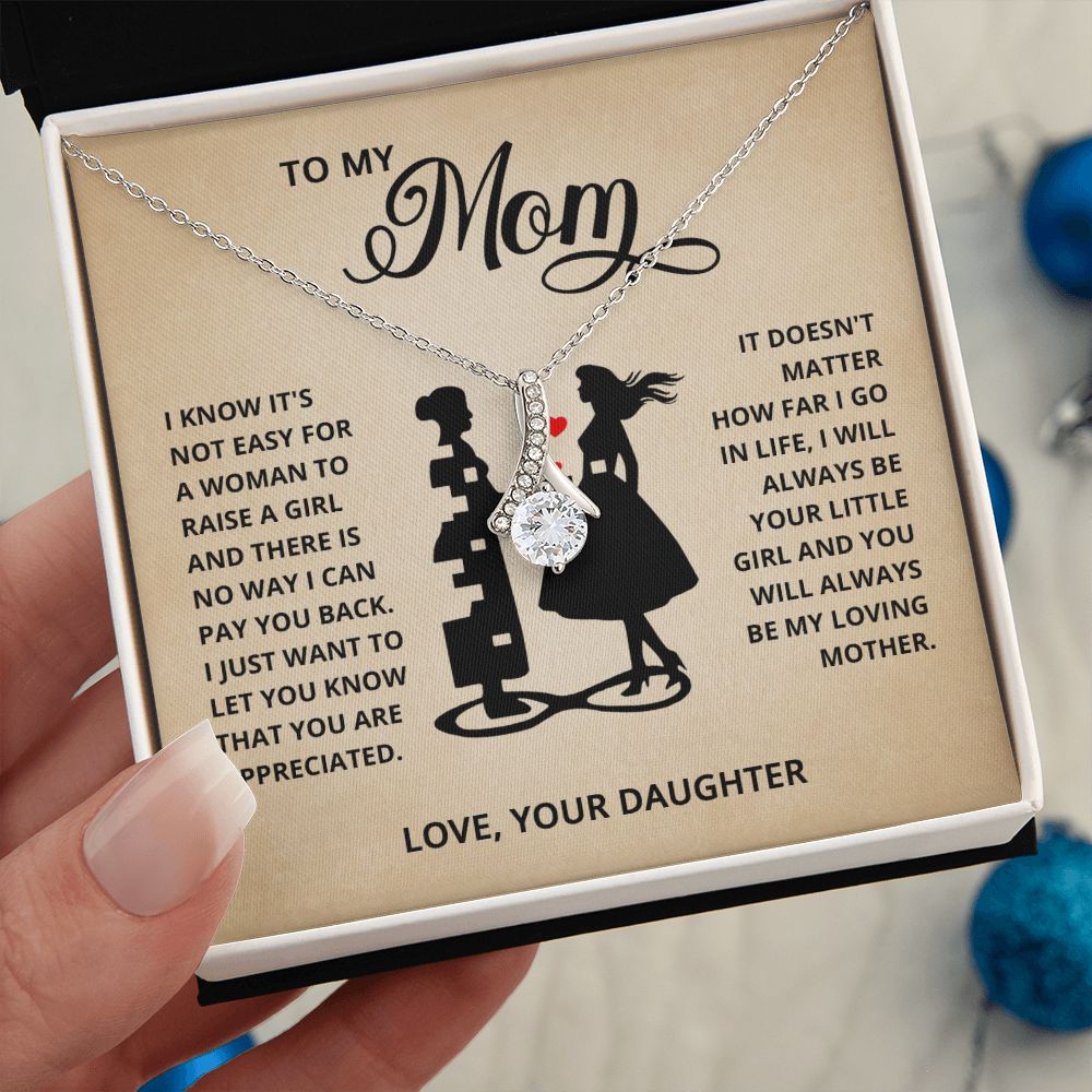 TO MY MOM LITTLE GIRL ALLURING BEAUTY NECKLACE GIFT SET