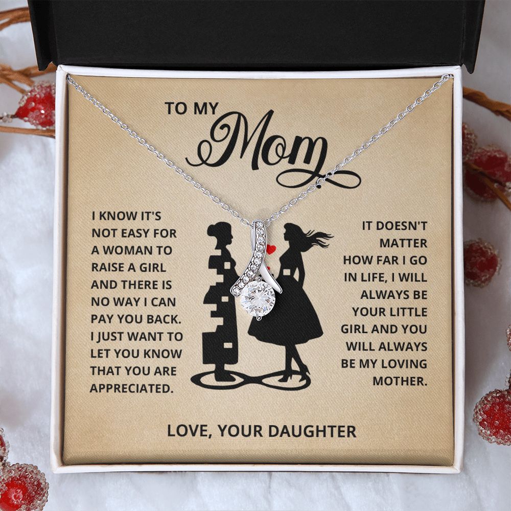 TO MY MOM LITTLE GIRL ALLURING BEAUTY NECKLACE GIFT SET