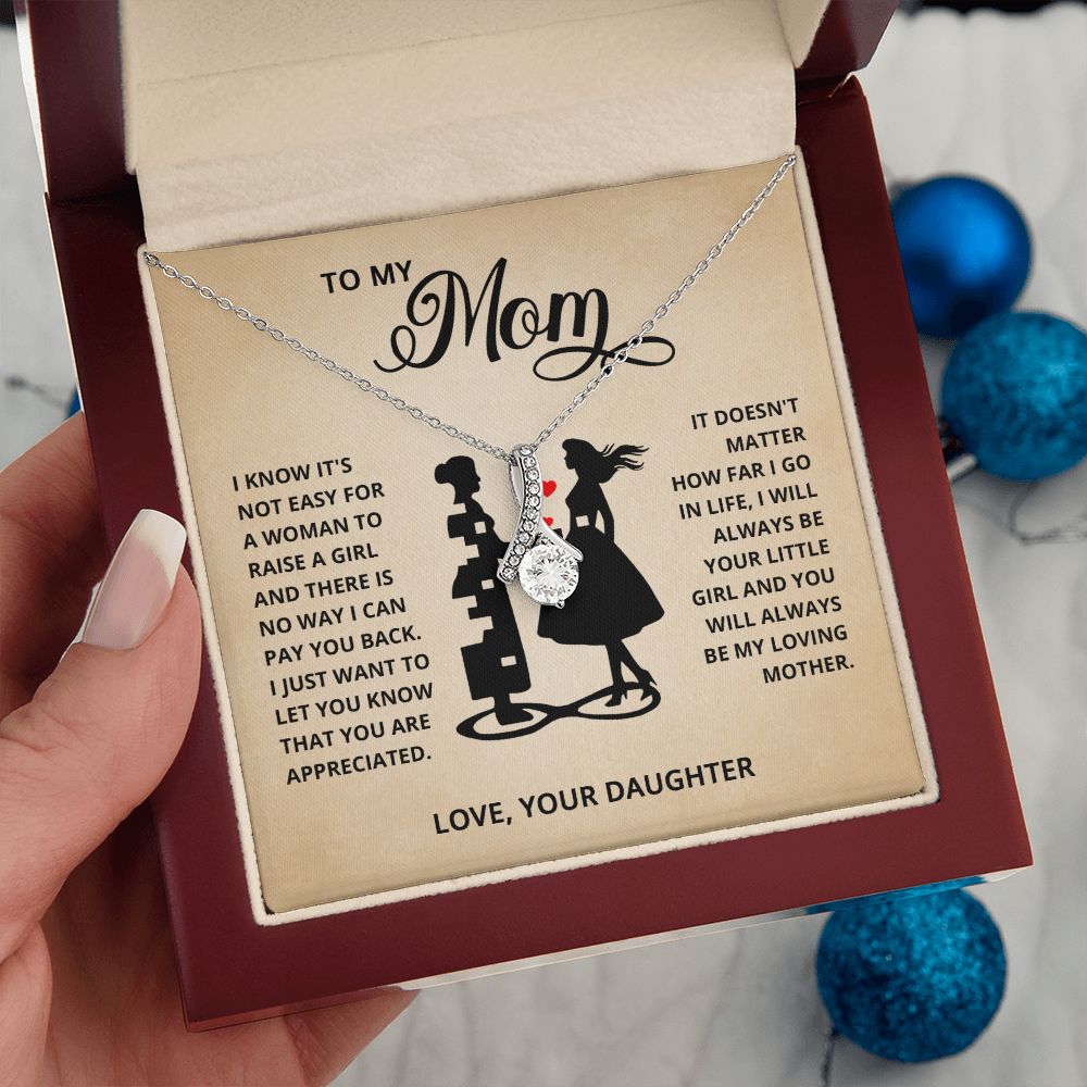 TO MY MOM LITTLE GIRL ALLURING BEAUTY NECKLACE GIFT SET