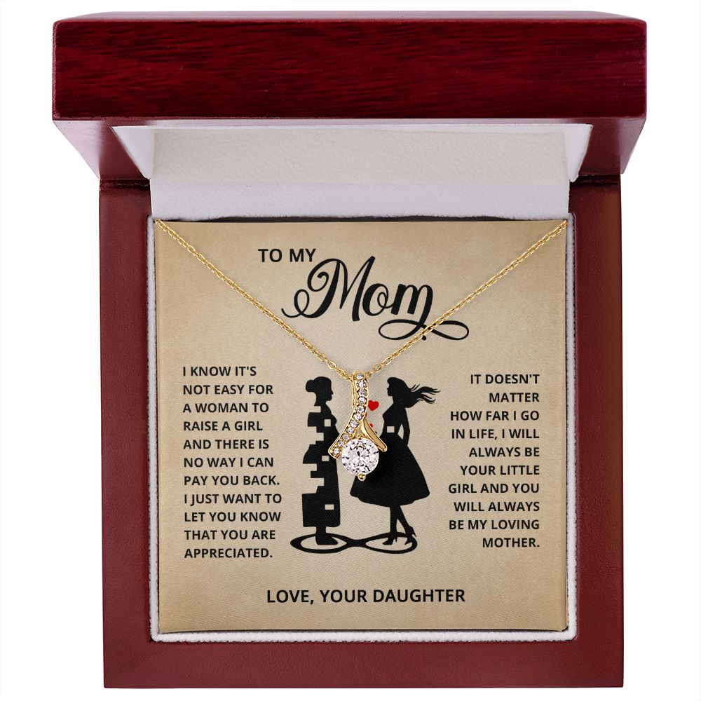 TO MY MOM LITTLE GIRL ALLURING BEAUTY NECKLACE GIFT SET
