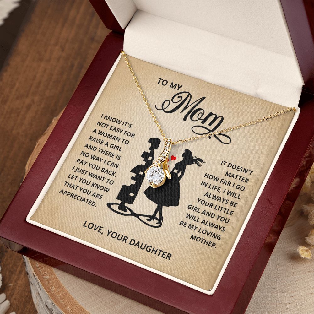 TO MY MOM LITTLE GIRL ALLURING BEAUTY NECKLACE GIFT SET
